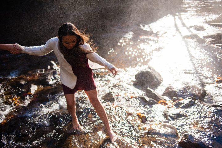 looking glass falls engagement session