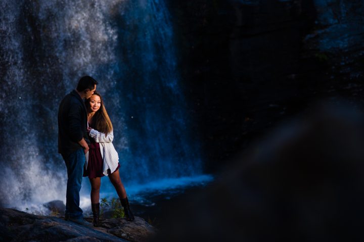 looking glass falls engagement session