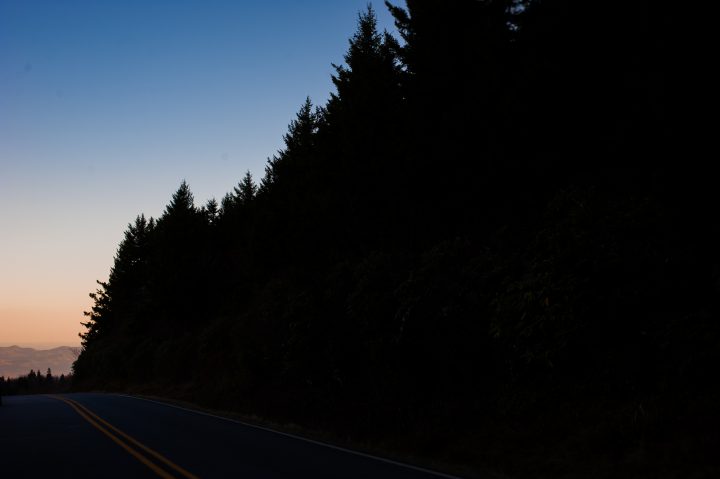 blue ridge parkway at sunset 