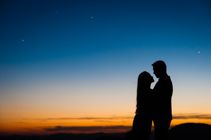 black balsam adventure engagement photo