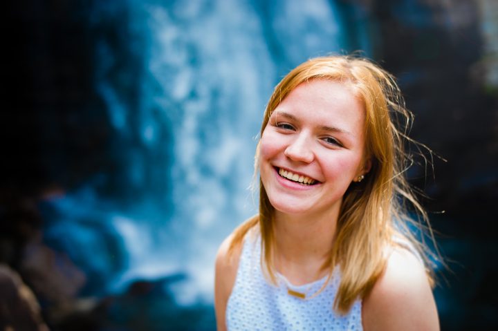 looking glass falls senior portrait