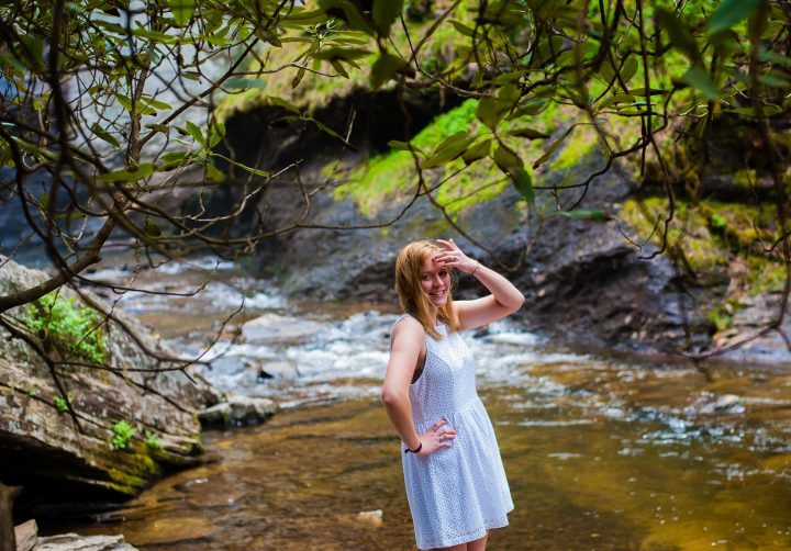 looking glass falls senior portraits