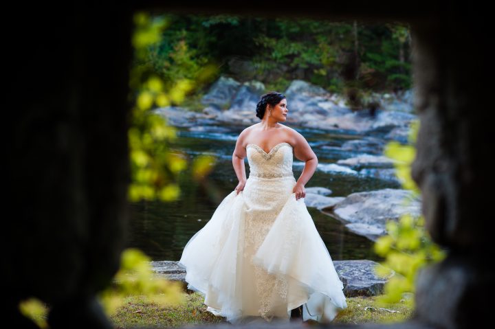 bridal portrait at brown mountain beach resort