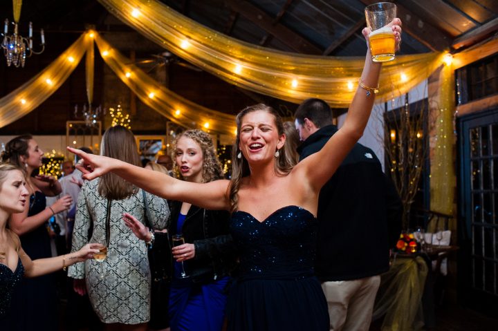 brown mountain beach resort wedding guests on the dance floor 