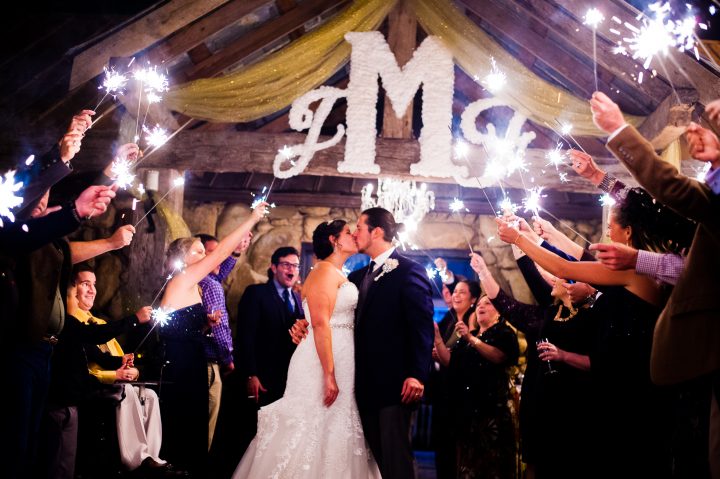 a brown mountain beach resort sparkler send off