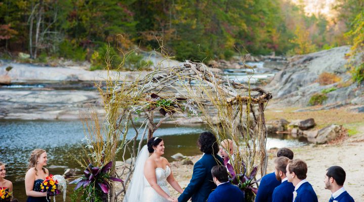 wedding ceremony at brown mountain beach resort