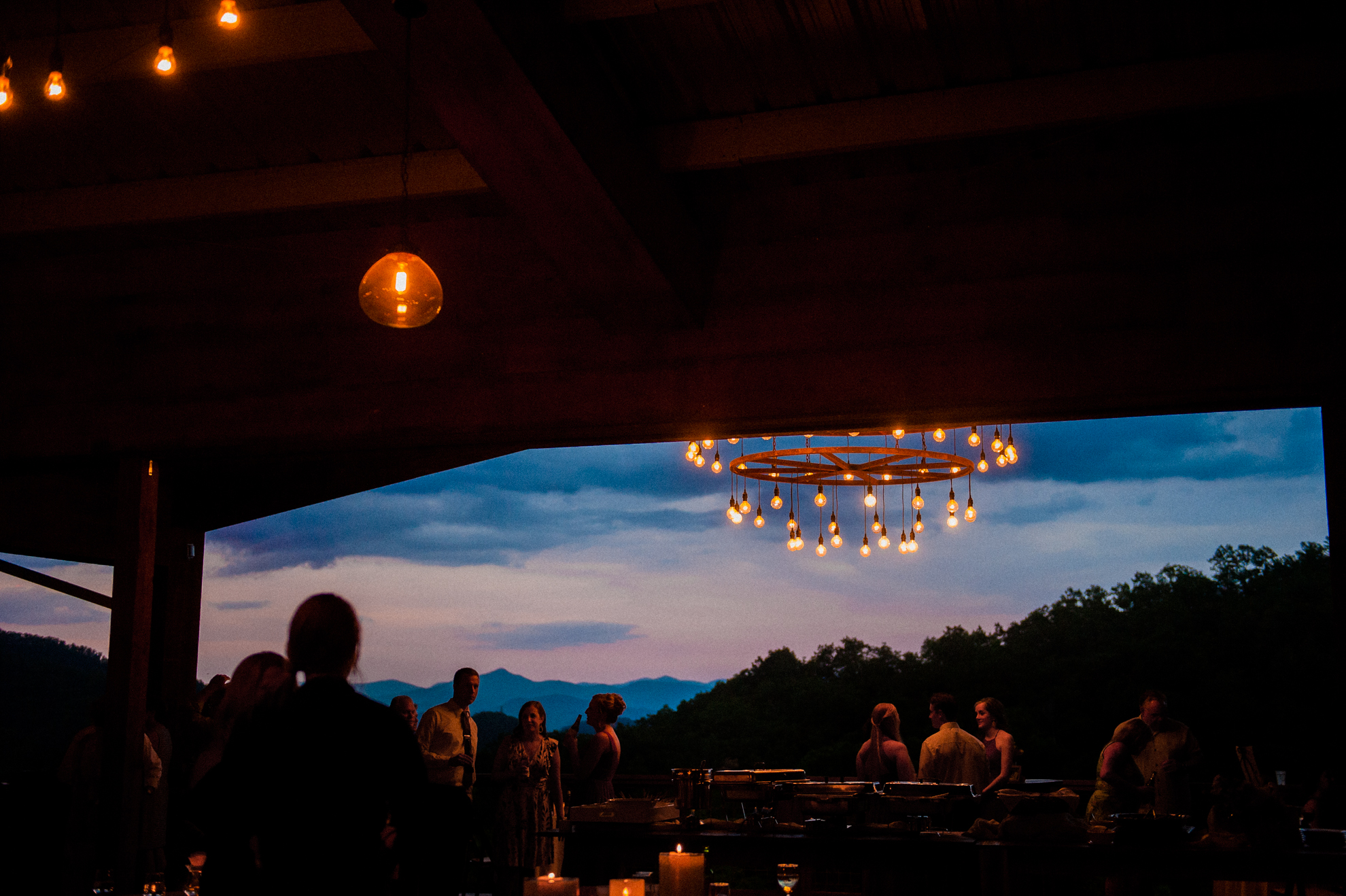 vineyards at bettys creek reception pavillion at sunset 