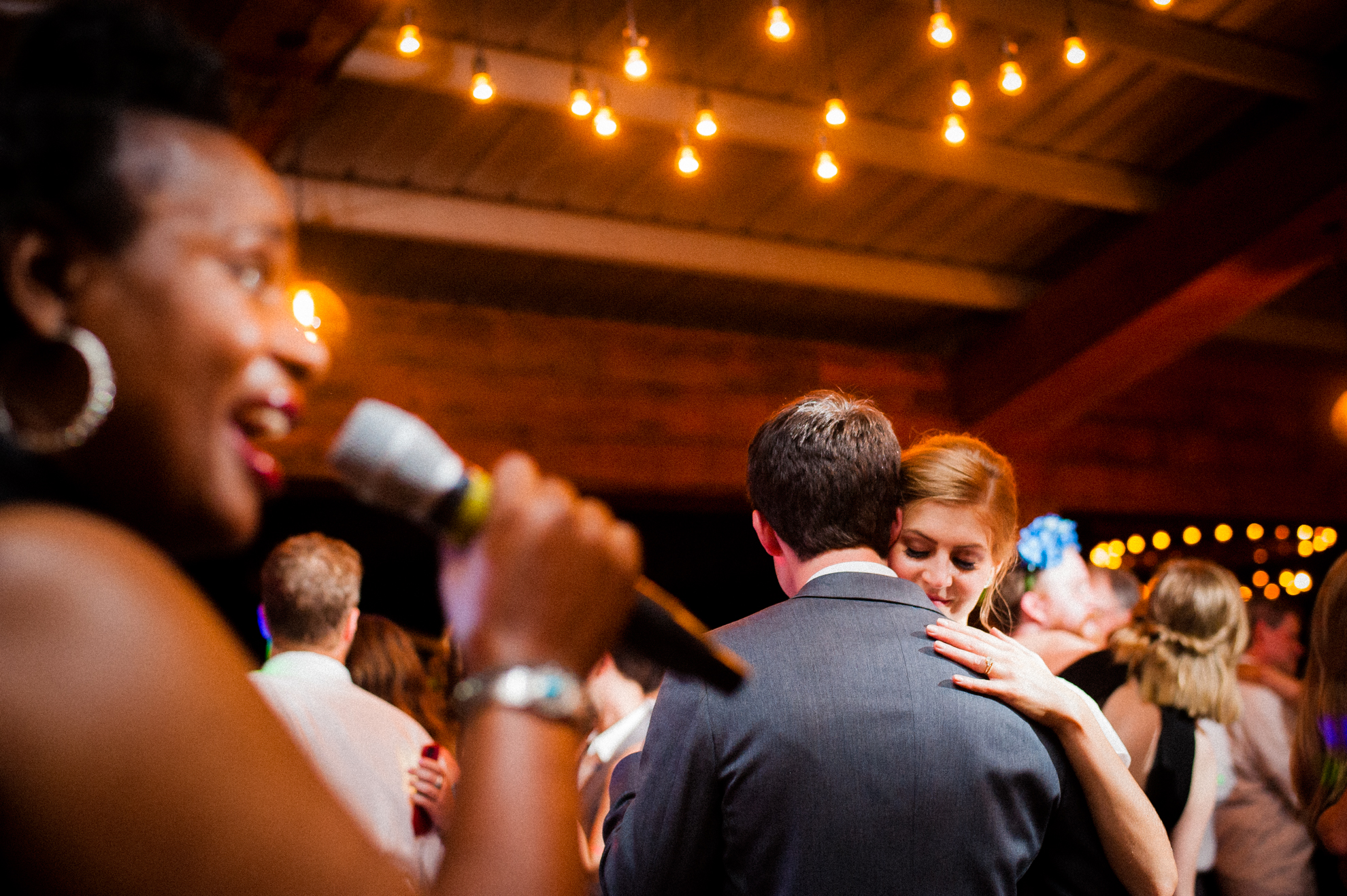 bride and groom last dance during their vineyards at bettys creek wedding reception 