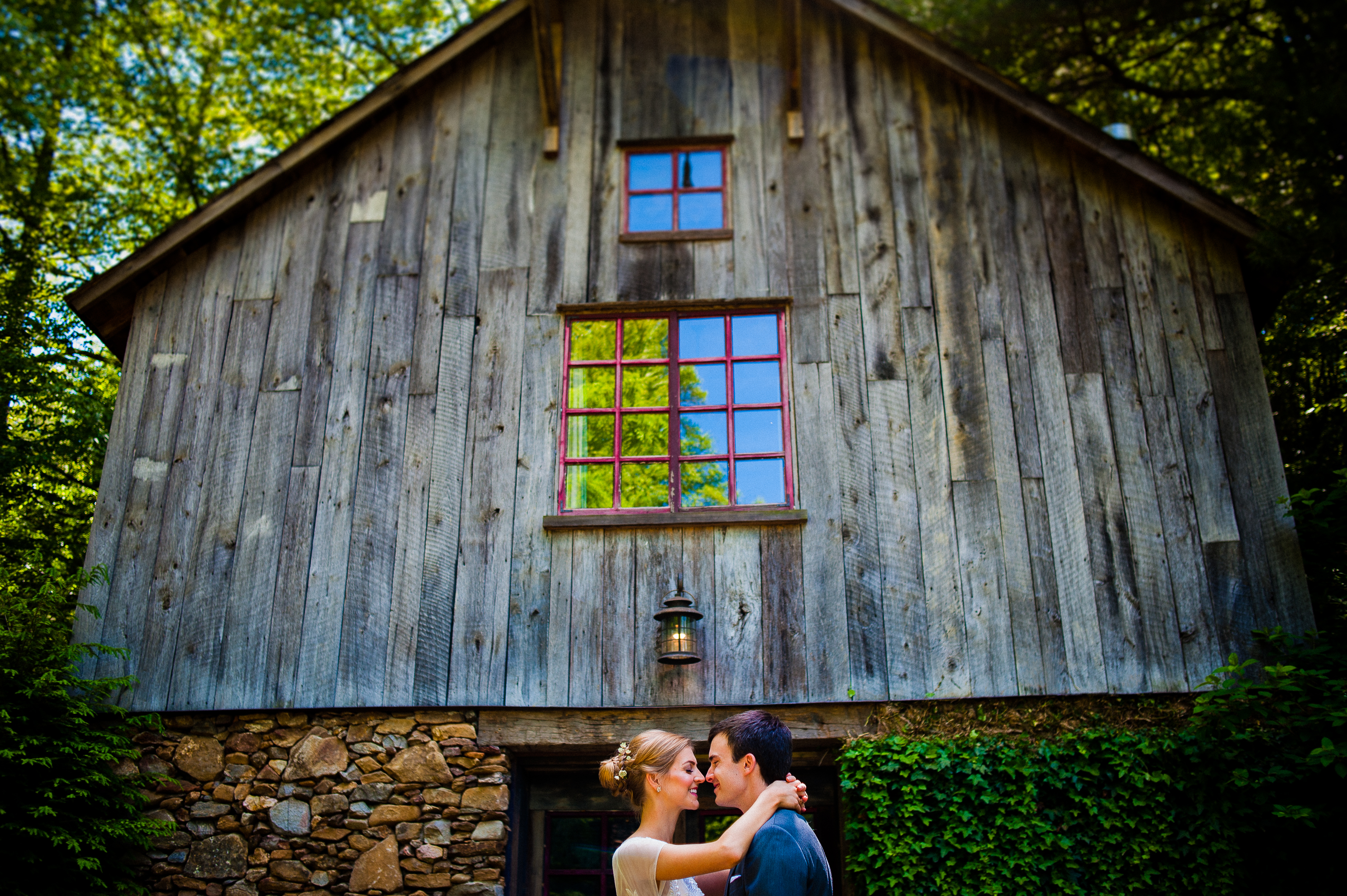 bride and groom at vineyards at betty's creek wedding 