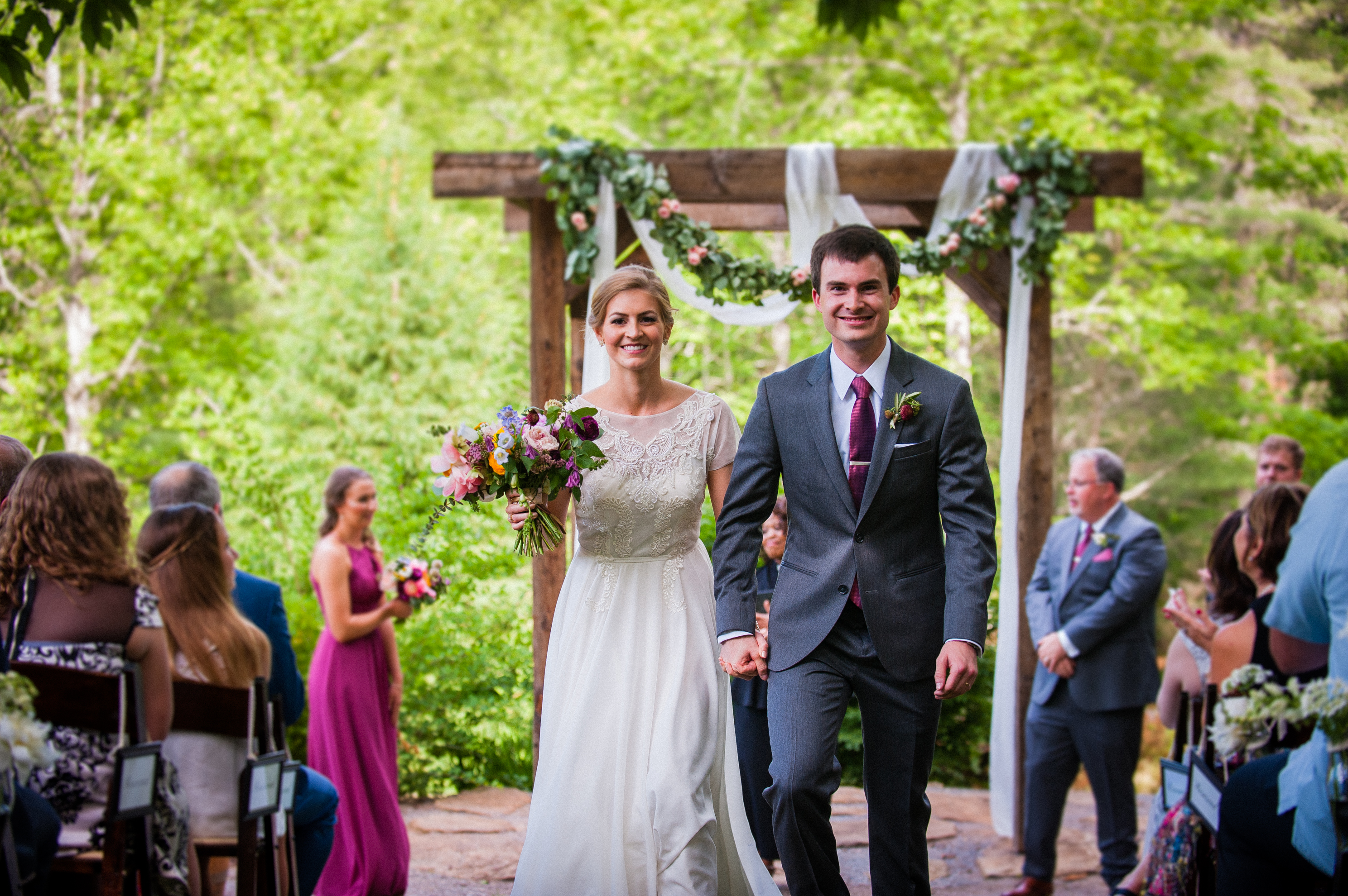 ceremony exit after vineyards at bettys creek wedding ceremony 