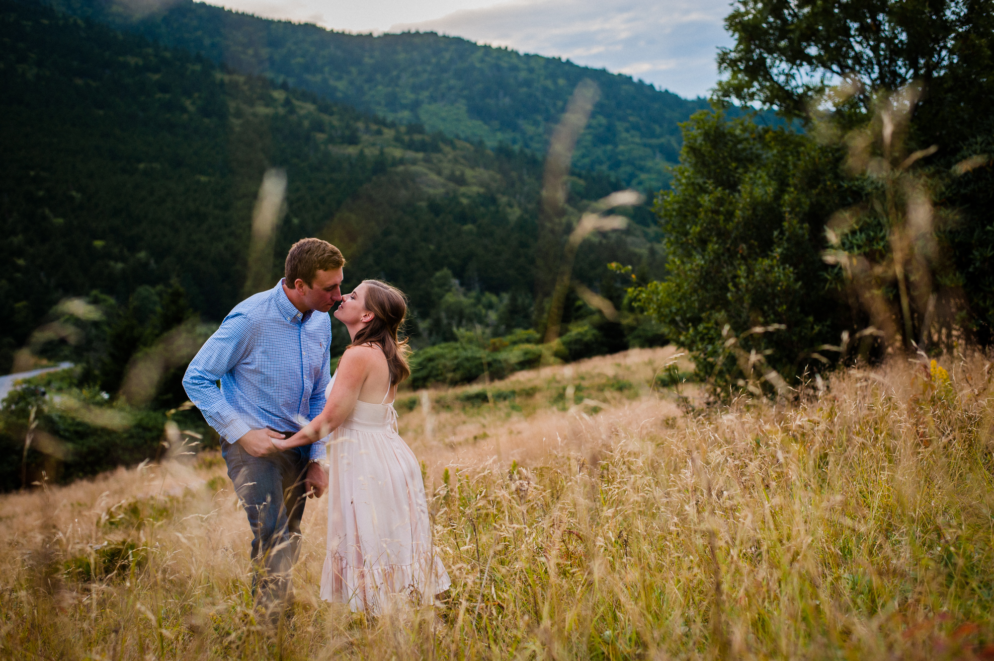 engagement session in a field near carvers gap