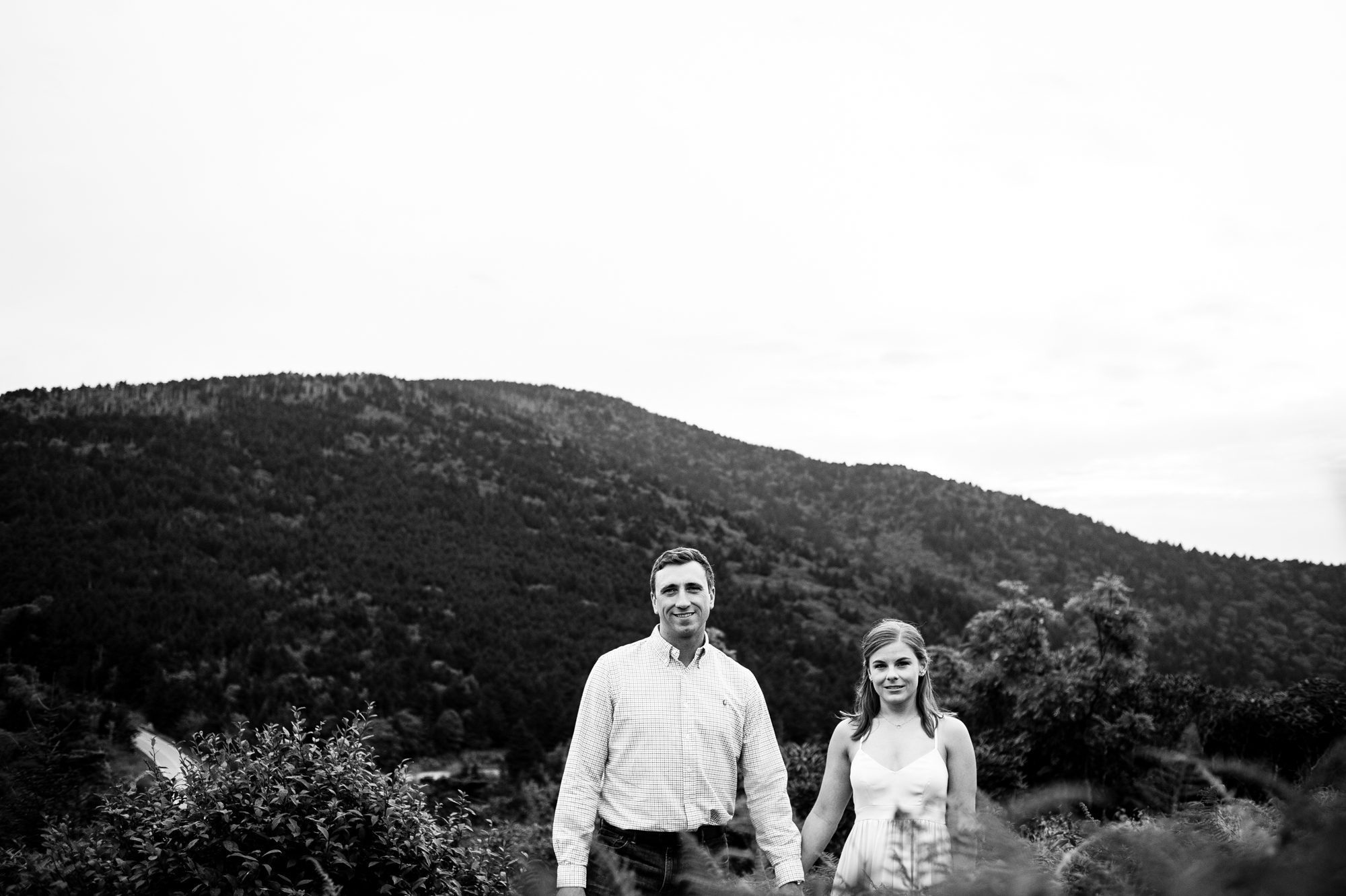 newly engaged couple near roan mountain 