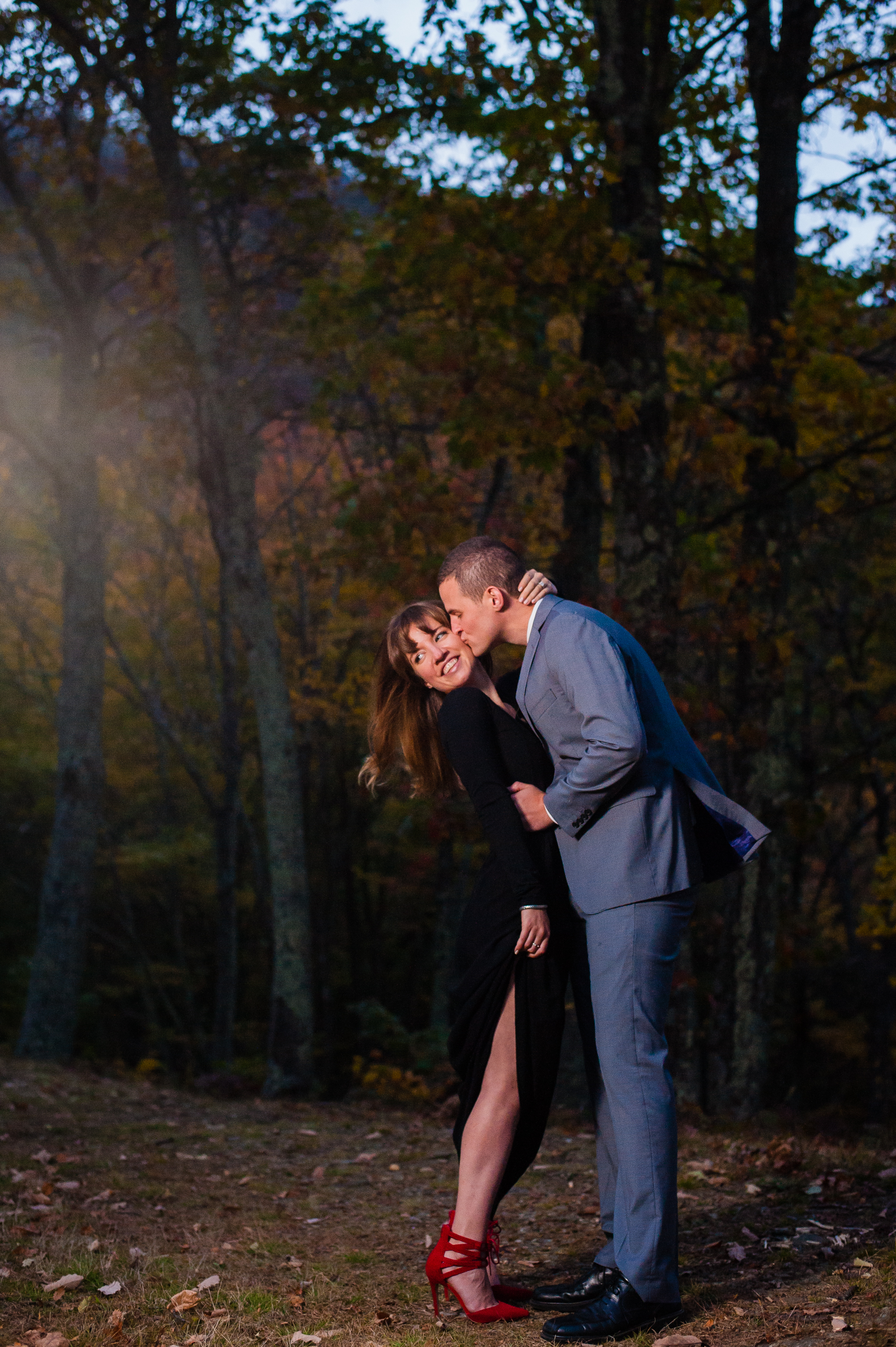 evening engagement session on the blue ridge parkway