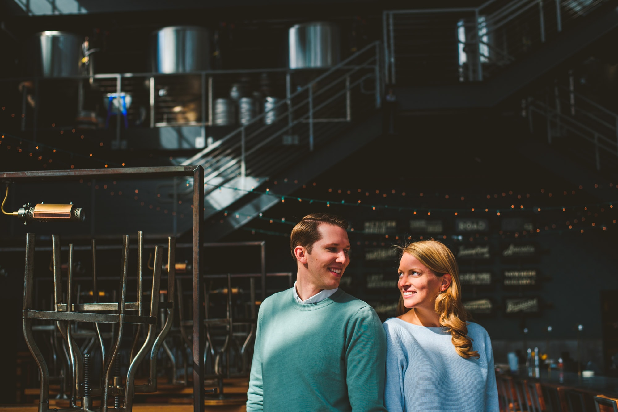 blue jacket brewing company engagement session in Washington DC