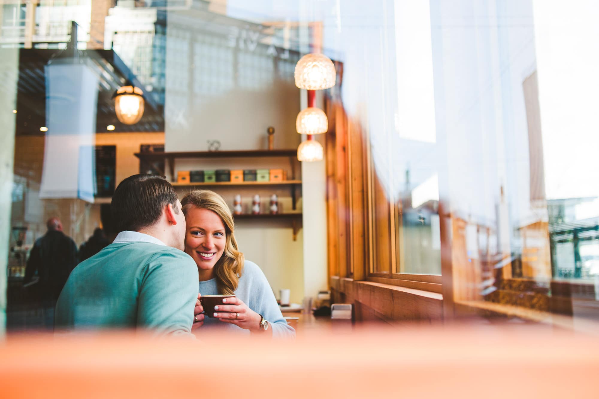 coffee shop engagement session