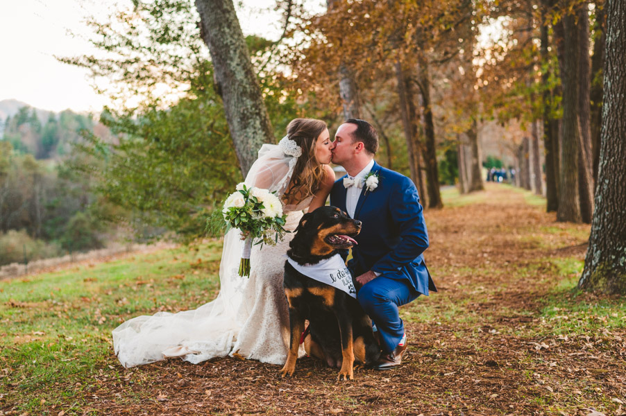 bride and groom portrait during their fall wedding at Yesterday Spaces