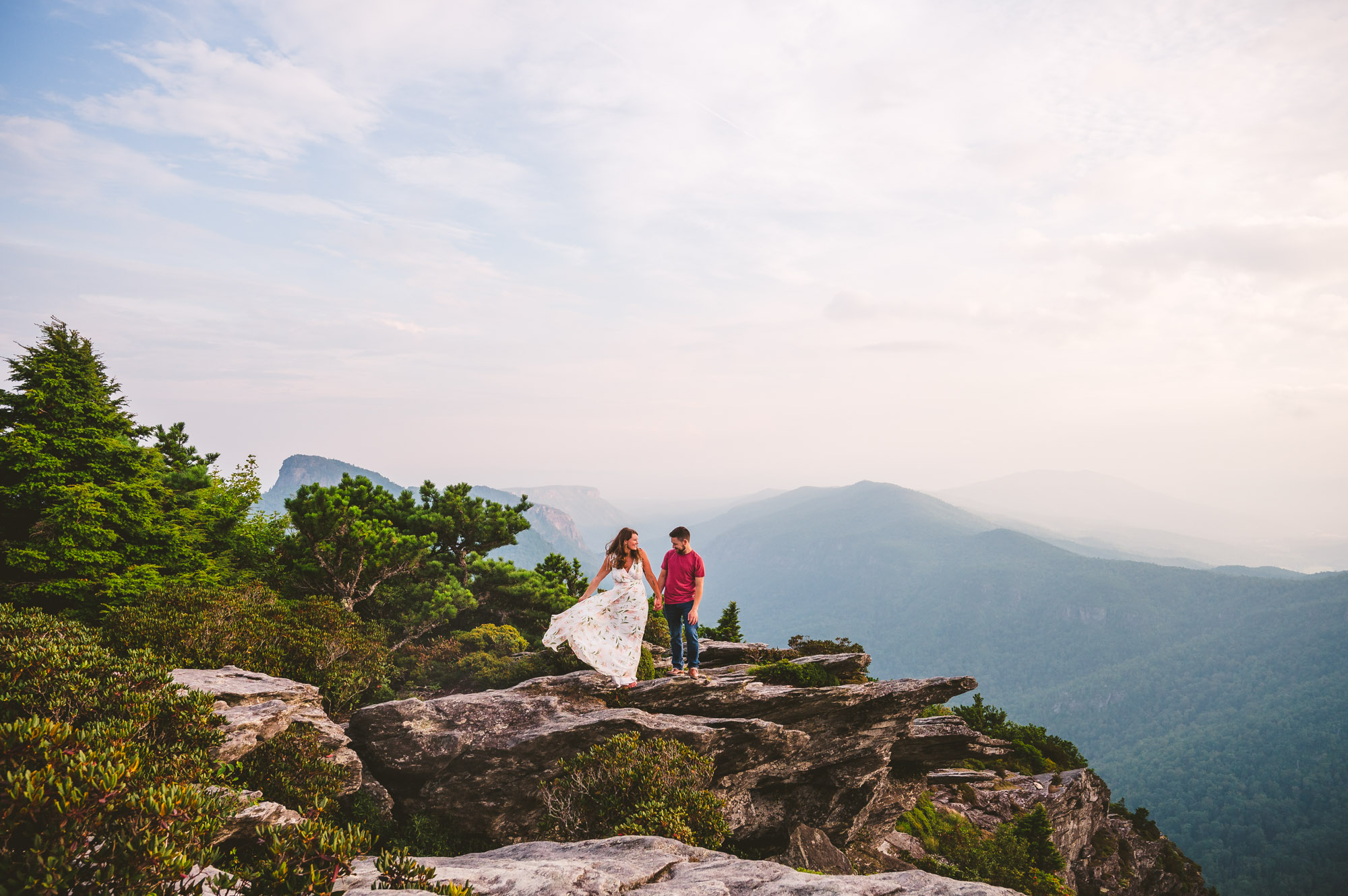 Engagement session at Hawksbill Mountain near Boone NC