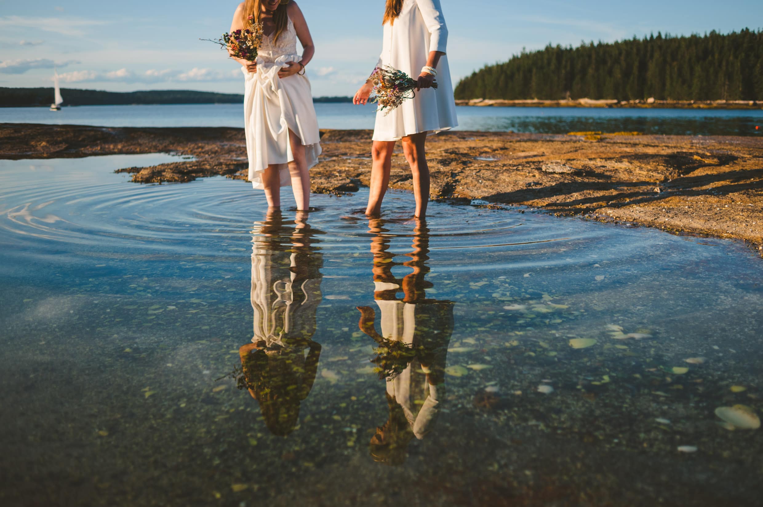 Adventure wedding on an island in Maine