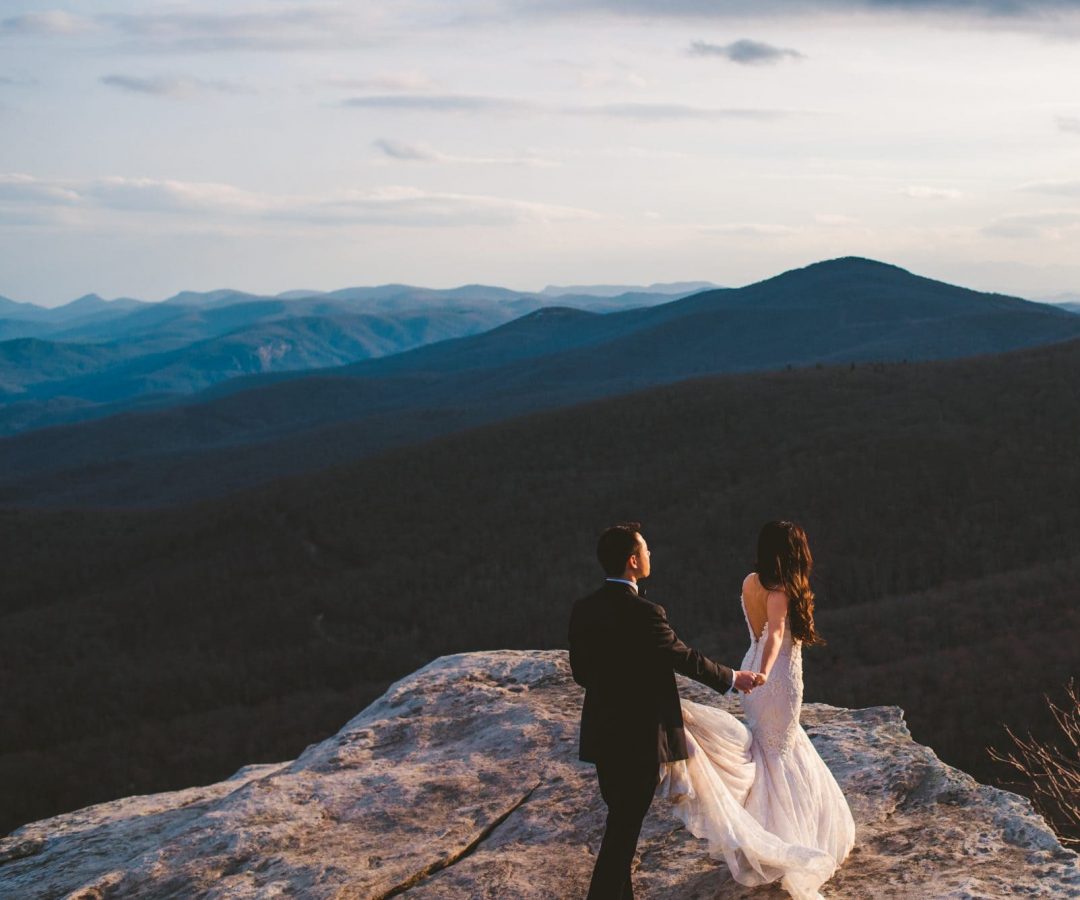 Asheville elopement photographer at Rough Ridge on the Blue Ridge Parkway